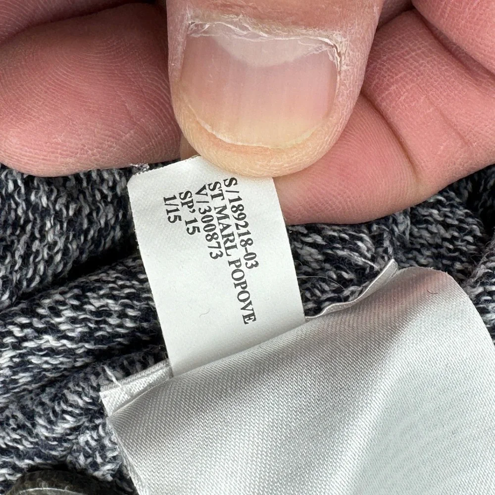Banana Republic Tall Mens Gray Marled Knit Henley Hoodie Sweater Size L Beach‎